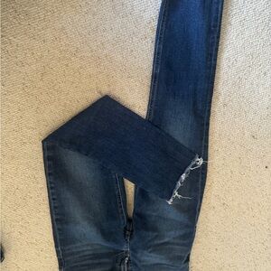 PAIGE Blue Skinny Jeans with Faded Whiskering